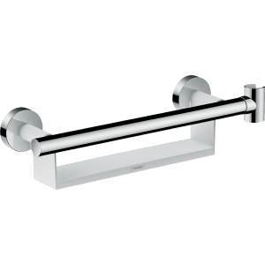 Поручень hansgrohe Unica Comfort с полочкой и держателем для душа 26328400, белый/хром