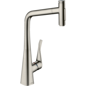Смеситель для кухонной мойки hansgrohe Metris Select M71 320, с вытяжным душем 2jet, sBox 73816800, под сталь