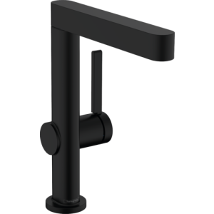 Смеситель для раковины hansgrohe Finoris 230, с поворотным изливом, со сливным клапаном Push-Open 76060670, матовый черный